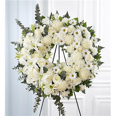 Standing-Wreath-White-for-funeral-flowers-flowerama